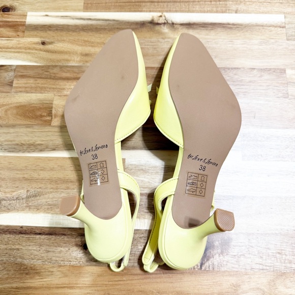 For Love & Lemons Suzette Heel Yellow & Pink Floral Rosette Slingback Shoes - Picture 8 of 13